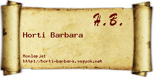 Horti Barbara névjegykártya